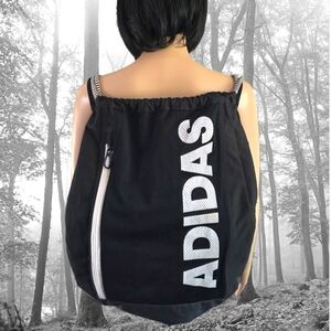 Adidas Black Drawstring Backpack, Unisex Gym Bag